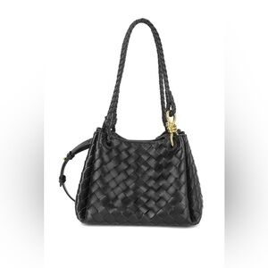 Tiffany & Fred  genuine leather woven bucket bag